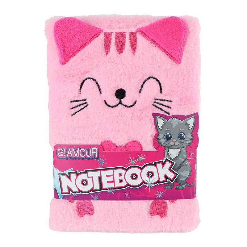 Load image into Gallery viewer, Glamour fluffy kat notitieboek a5 roze - 80pag.