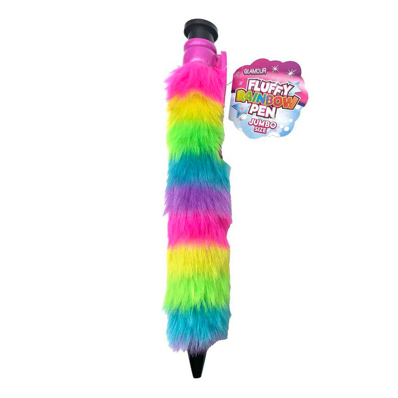 Load image into Gallery viewer, Glamour fluffy jumbo regenboog pen - 28cm