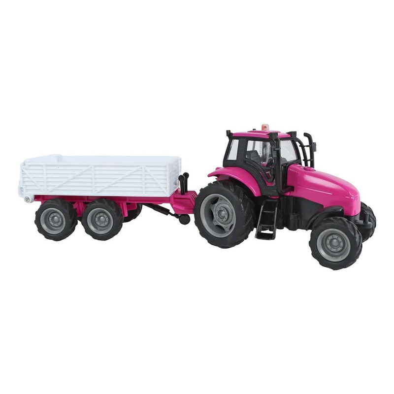 Load image into Gallery viewer, Kids globe tractor met aanhanger die cast met licht en geluid - 25cm