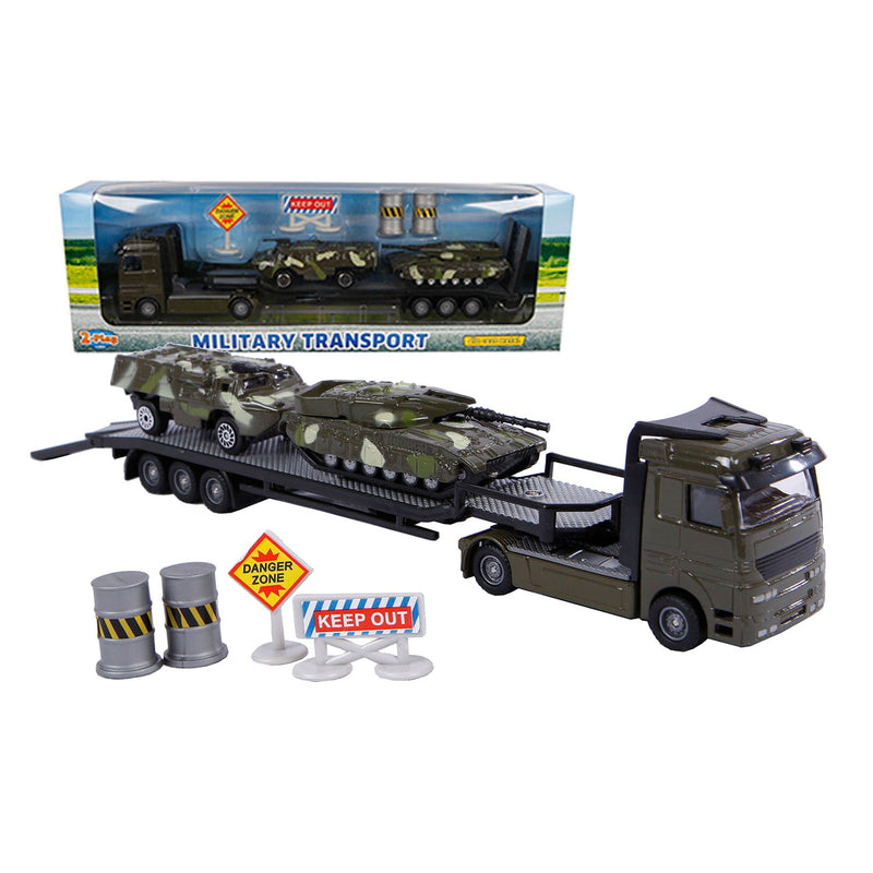 Load image into Gallery viewer, 2-play military transporter + tanks 24cm