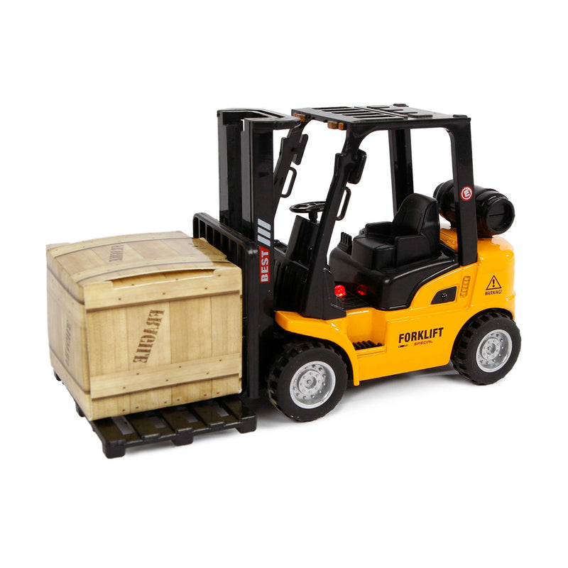 Afbeelding laden in galerijviewer, 2-play vorkheftruck pull-back - met licht en geluid - 14 cm - vanaf 4 jaar