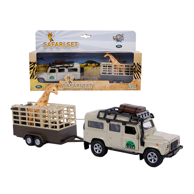 Load image into Gallery viewer, Kids globe landrover defender+giraffe trailer