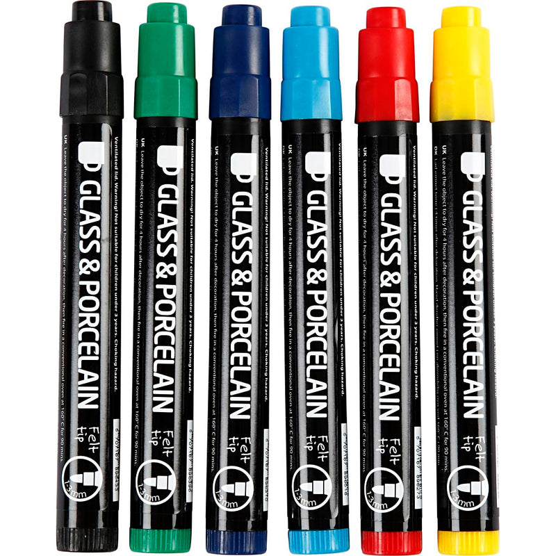 Load image into Gallery viewer, Creativ company https: www.cchobby.nl glas-en-porseleinstiften-lijndikte-1-3-mm-semi-dekkend-6-stuk-1-doos