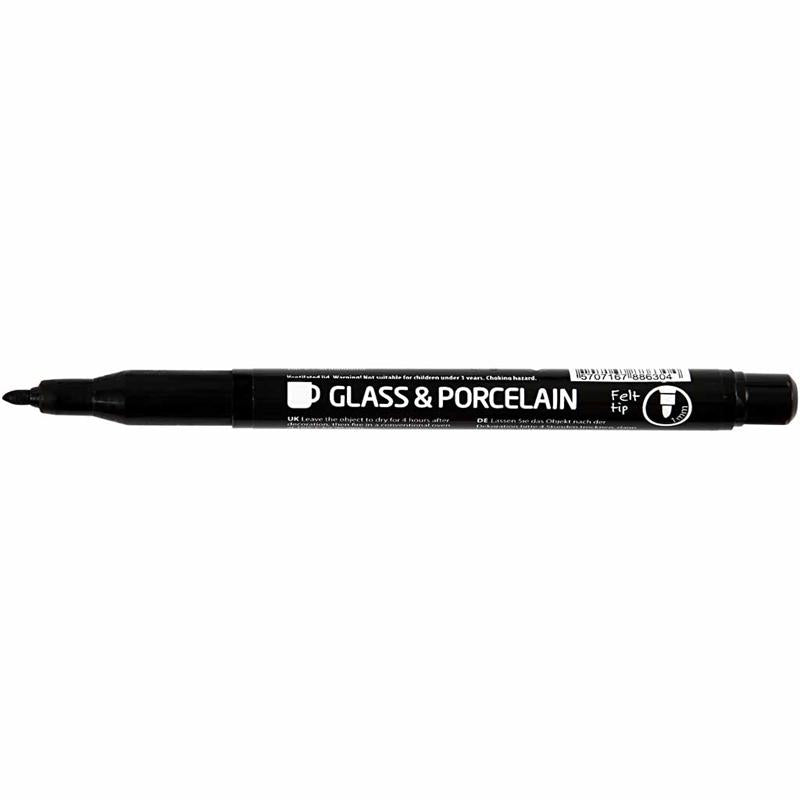 Load image into Gallery viewer, Creativ company https: www.cchobby.nl contourstift-voor-glas-en-porselein-lijndikte-1-3-mm-semi-dekkend-zwart-1-stuk