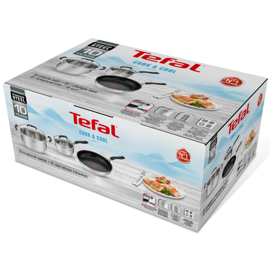 Laden Sie das Bild in Galerie -Viewer, Tefal Kookgerei Tefal Cook Cool Pannenset 3-delig