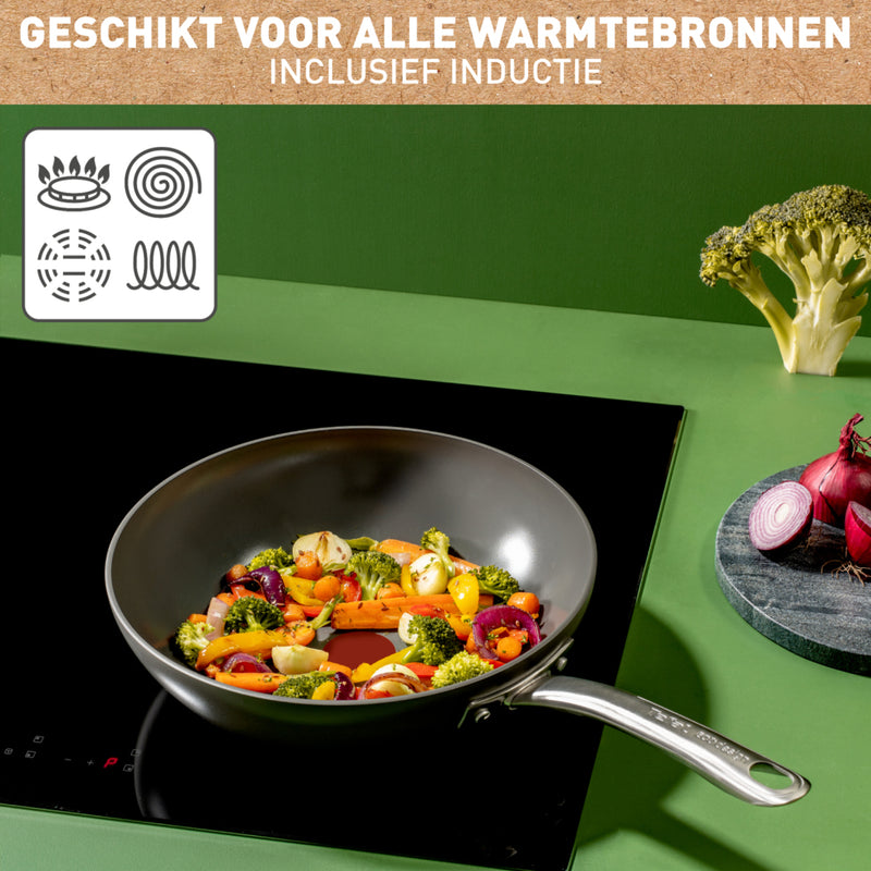 Chargez l'image dans la visionneuse de la galerie, Tefal renew+ wokpan - ø28 cm - keramisch - pfas-vrij - geschikt voor inductie
