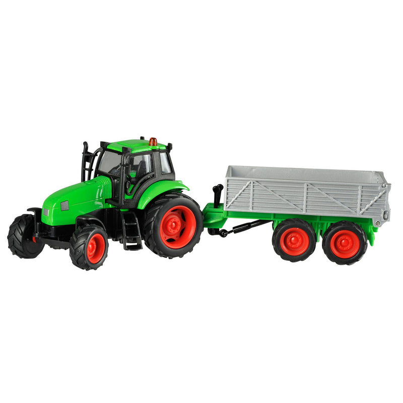 Load image into Gallery viewer, Kids globe tractor met aanhanger licht geluid 1:32
