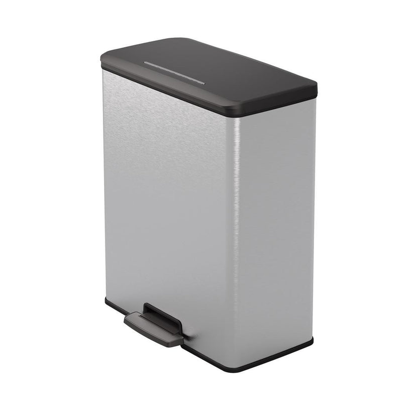 Afbeelding laden in galerijviewer, Curver decobin pedaalemmer 65l zilver metallic