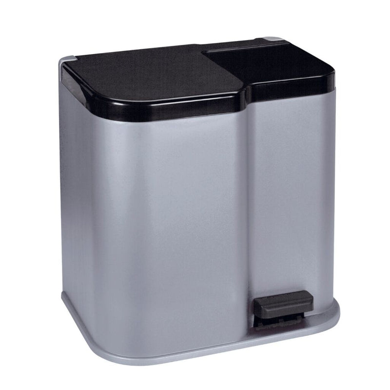 Load image into Gallery viewer, Curver duo pedaalemmer 15l+6l zilver zwart