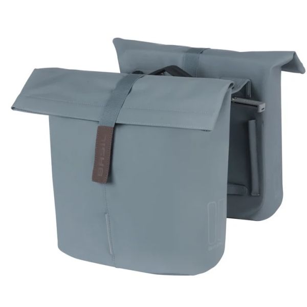 Afbeelding laden in galerijviewer, Basil dubbele fietstas city mik 28-32 liter - graphite blue
