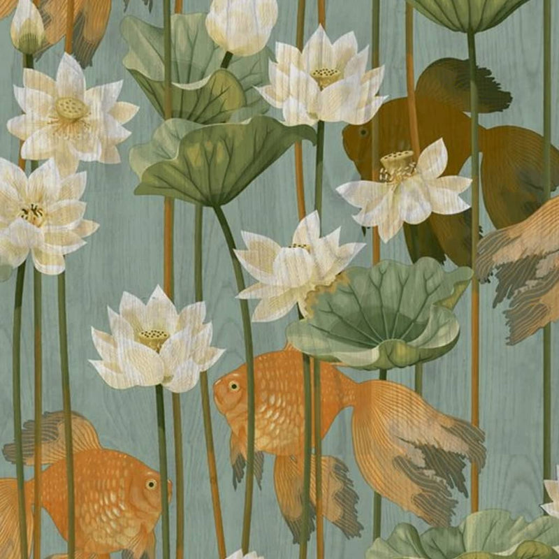 Load image into Gallery viewer, DUTCH WALLCOVERINGS DUTCH WALLCOVERINGS Behang Fish Flower groen