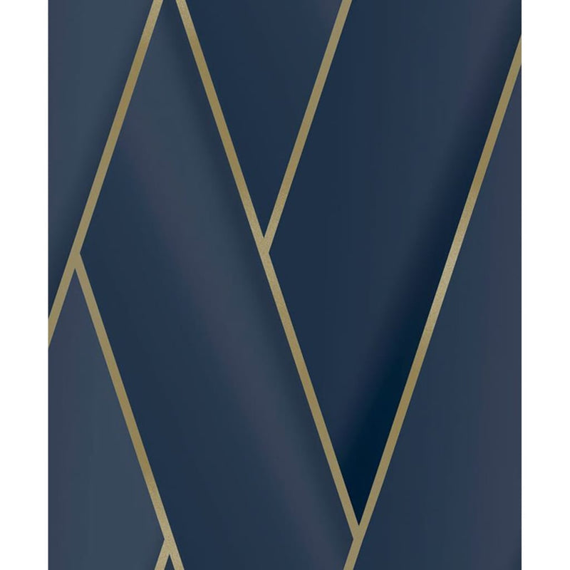 Load image into Gallery viewer, DUTCH WALLCOVERINGS DUTCH WALLCOVERINGS Behang Geometric blauw en goudkleurig