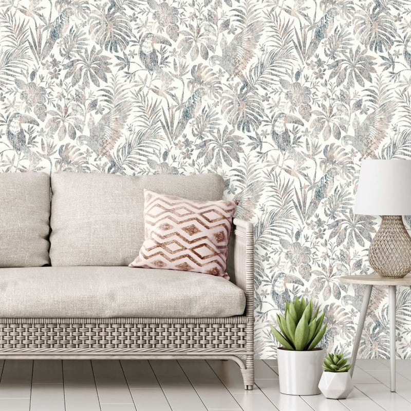 Load image into Gallery viewer, DUTCH WALLCOVERINGS DUTCH WALLCOVERINGS Behang bladeren en toekan beige