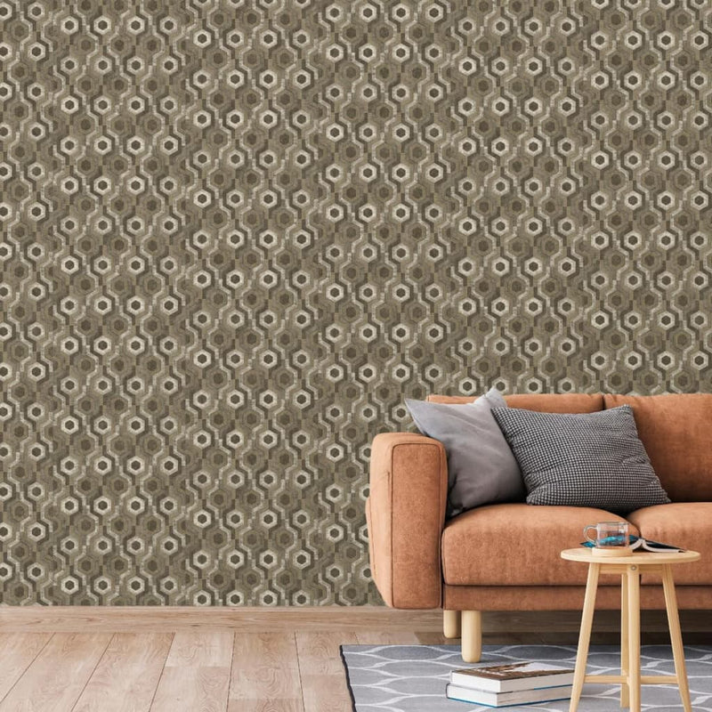 Load image into Gallery viewer, Dutch wallcoverings behang galactic bruin en wit