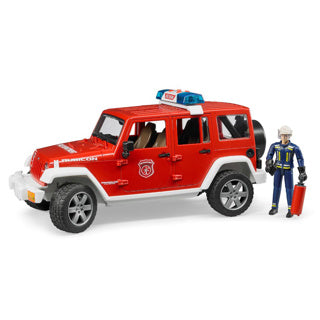 Afbeelding laden in galerijviewer, Bruder 2528 jeep wrangler brandweer + speelfiguur
