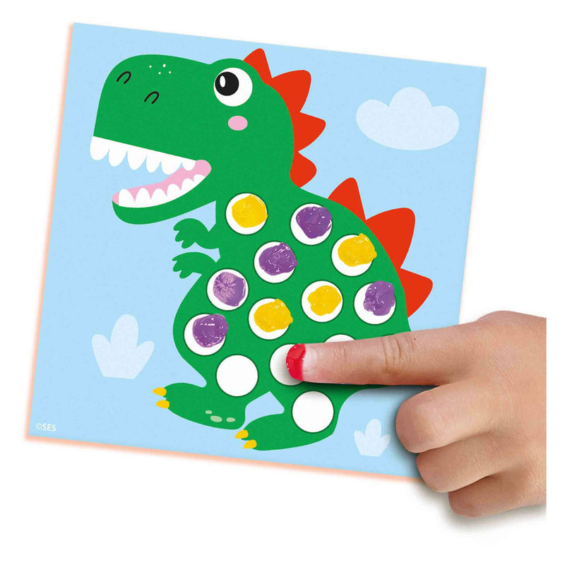 Load image into Gallery viewer, Ses my first - vingerafdruk verf dino's