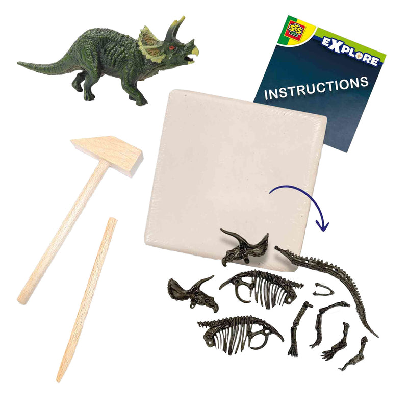 Load image into Gallery viewer, Ses explore dino en skelet opgraven 2in1 - triceratops