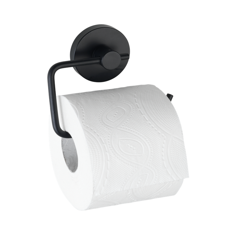 Afbeelding laden in galerijviewer, Wenko vacuum-loc toiletrolhouder milazzo mat zwart - wc rolhouder - bevestigen zonder boren