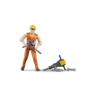 Afbeelding laden in galerijviewer, Bruder 60020 constructiemedewerker met accessoires