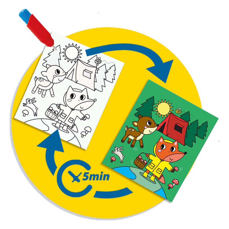 Load image into Gallery viewer, Ses kleuren met water kleurboek - op reis