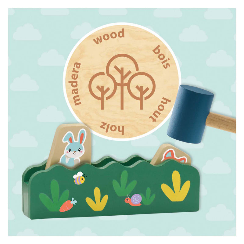 Load image into Gallery viewer, Ses houten hamerbank kiekeboe