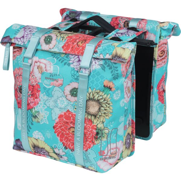 Load image into Gallery viewer, Basil Bloom Field dubbele fietstas, waterdicht, sky blue, 35L