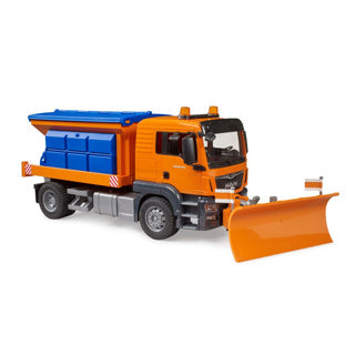 Afbeelding laden in galerijviewer, Bruder man tgs strooiwagen met sneeuwploeg 1:16