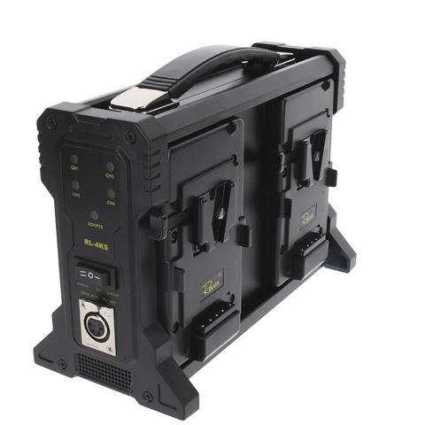 Load image into Gallery viewer, Rolux acculader rl-4ks voor 4 x v-mount accu