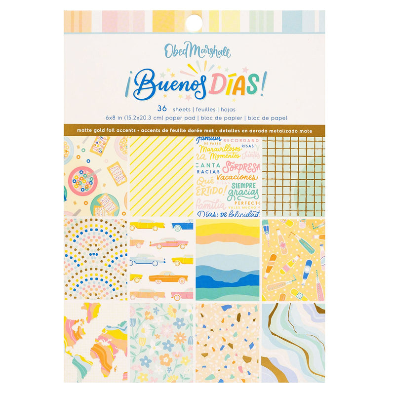 Load image into Gallery viewer, American crafts • paper pad buenos días 15,2x20,3cm gold foil