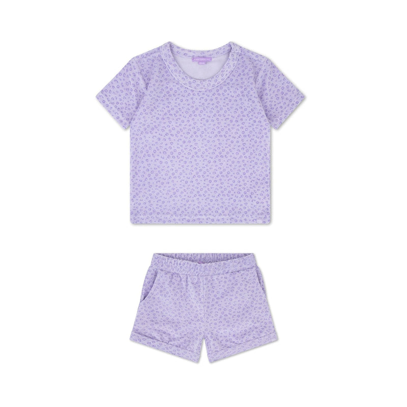 Cargue la imagen en el visor de la galería, Leopard | lila meisjes set strand - terry
