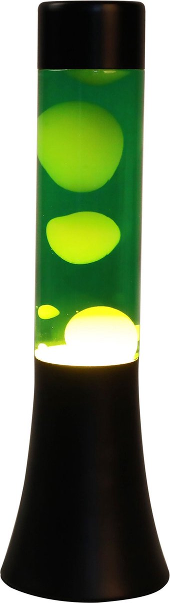 Afbeelding laden in galerijviewer, I-total lavalamp - lava lamp - sfeerlamp - 30x9 cm - glas aluminium - 25w - groen met witte lava - zwart - xl2458