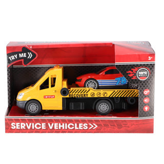 Cargue la imagen en el visor de la galería, Rapid wheels autotransporter met auto en licht en geluid en frictie