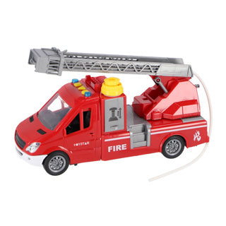 Cargue la imagen en el visor de la galería, Rapid wheels brandweerwagen met ladder en licht en geluid en frictie sproeifunctie