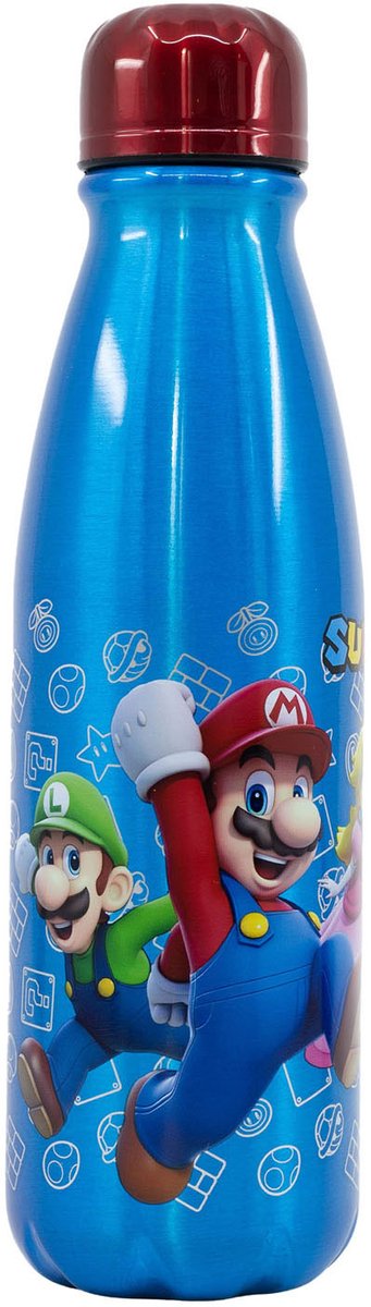 Afbeelding laden in galerijviewer, Stor drinkfles aluminium super mario, 600ml