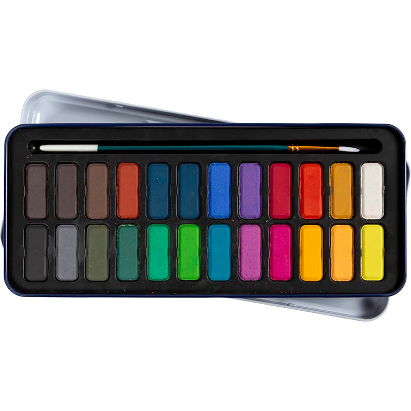 Load image into Gallery viewer, Colortime https: www.cchobby.nl aquarelset-afm-12x30-mm-diverse-kleuren-24-kleur-1-doos