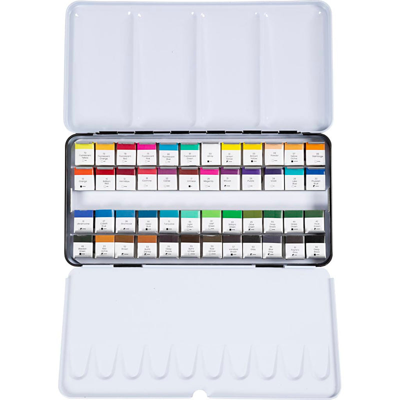 ギャラリービューアに画像をロードする, Creotime http: www.cchobby.nl art-aquarelverf-pan-afm-10x15x20-mm-standaardkleuren-48-kleur-1-doos