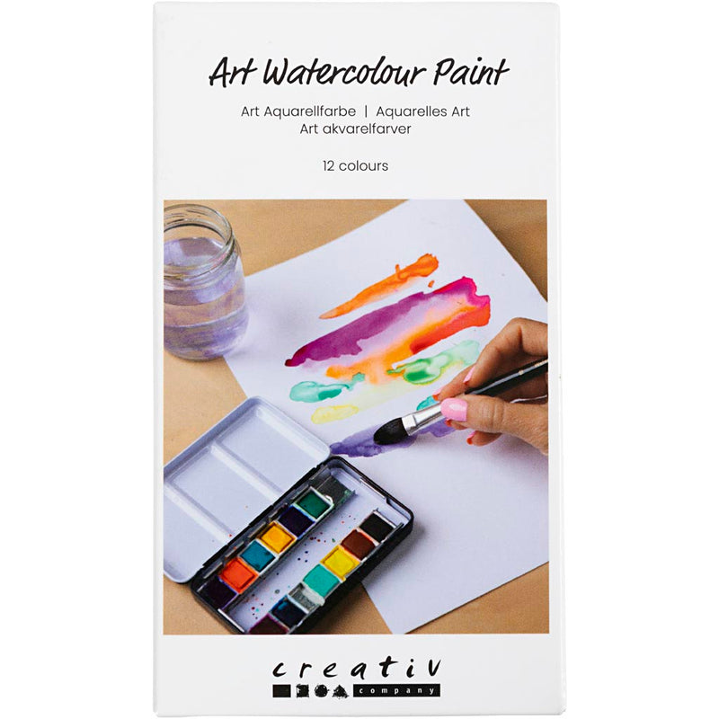 Load image into Gallery viewer, Creativ company https: www.cchobby.nl art-aquarelverf-pan-bloemen-en-landschappen-afm-10x15x20-mm-diverse-kleuren-12-kleur-1-stuk