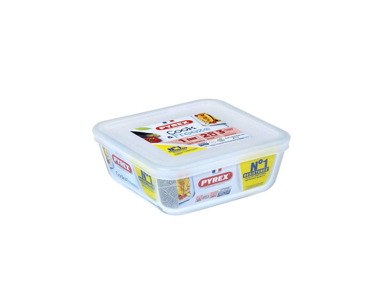 Load image into Gallery viewer, Pyrex schaal met deksel 0,85l 15x15cm