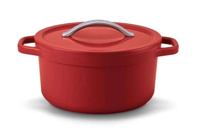 Afbeelding laden in galerijviewer, Beka plume kookpot 24cm rood aluminium met keramische anti-aanbaklaag