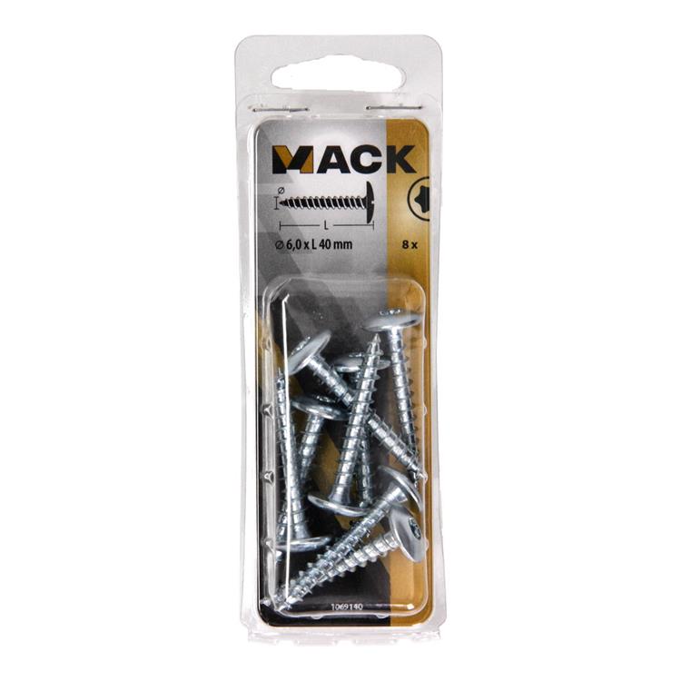 Afbeelding laden in galerijviewer, Mack 1069140 - luikschroef blauw verzinkt 6,0 x 40 mm 8st | 5 stuks