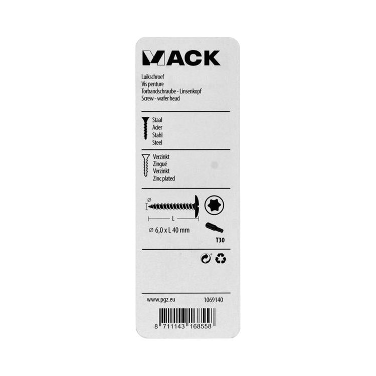 Afbeelding laden in galerijviewer, Mack 1069140 - luikschroef blauw verzinkt 6,0 x 40 mm 8st | 5 stuks