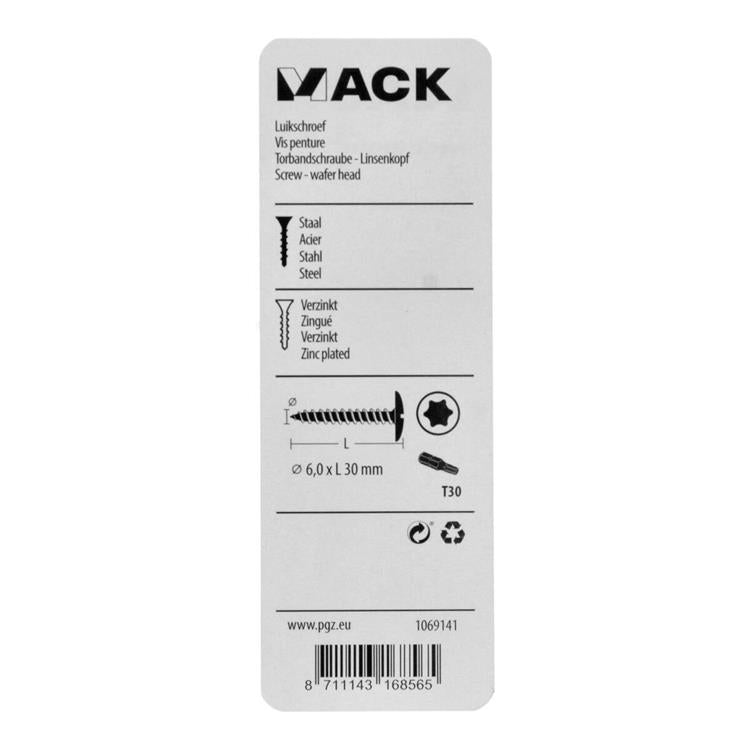 Afbeelding laden in galerijviewer, Mack 1069141 - luikschroef blauw verzinkt 6,0 x 30 mm 9st | 5 stuks