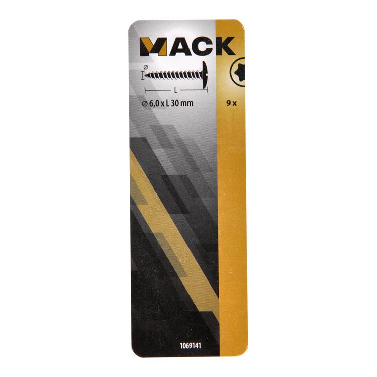 Afbeelding laden in galerijviewer, Mack 1069141 - luikschroef blauw verzinkt 6,0 x 30 mm 9st | 5 stuks
