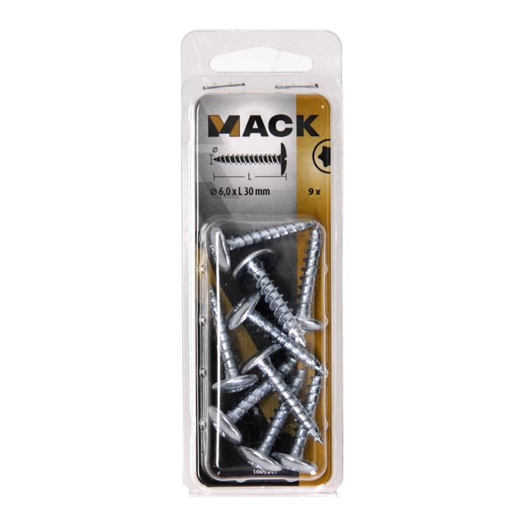 Afbeelding laden in galerijviewer, Mack 1069141 - luikschroef blauw verzinkt 6,0 x 30 mm 9st | 5 stuks