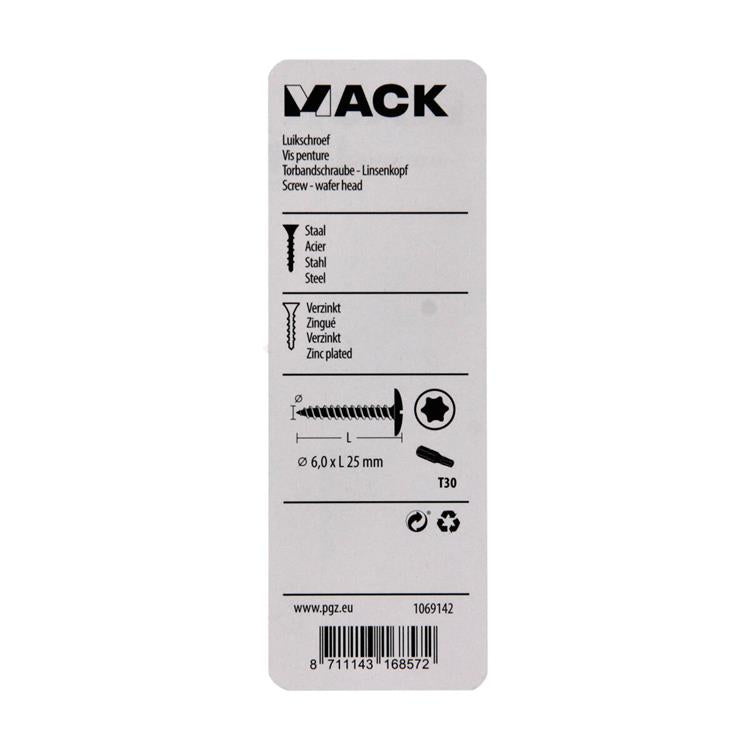 Afbeelding laden in galerijviewer, Mack 1069142 - luikschroef blauw verzinkt 6,0 x 25 mm 10st | 5 stuks
