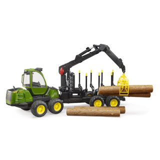 Afbeelding laden in galerijviewer, Bruder tractor john deere 1210e met boomstamgrijper