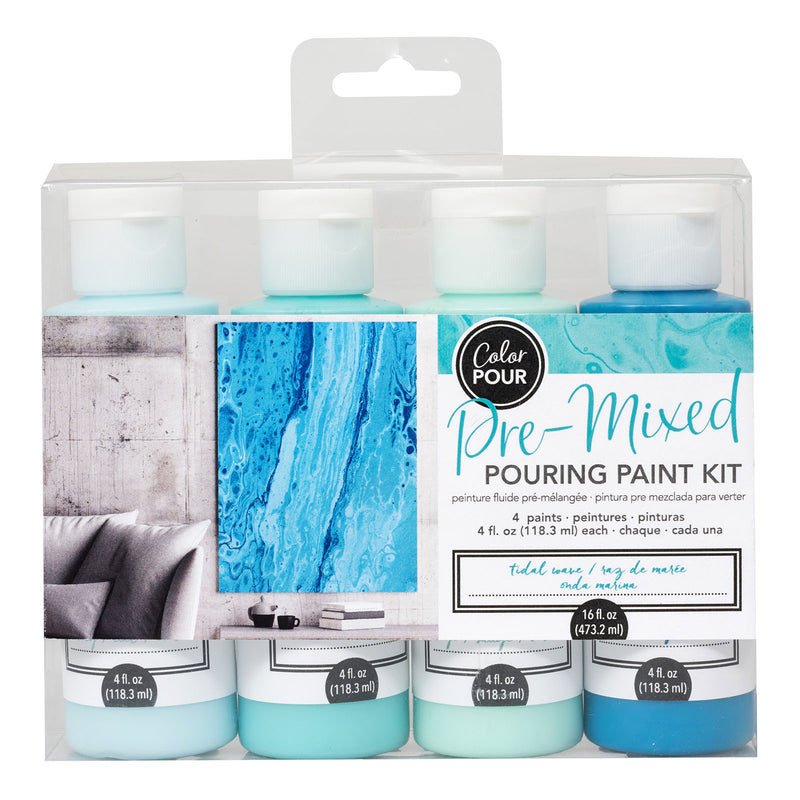 Load image into Gallery viewer, Color pour • pouring paint kit tidal