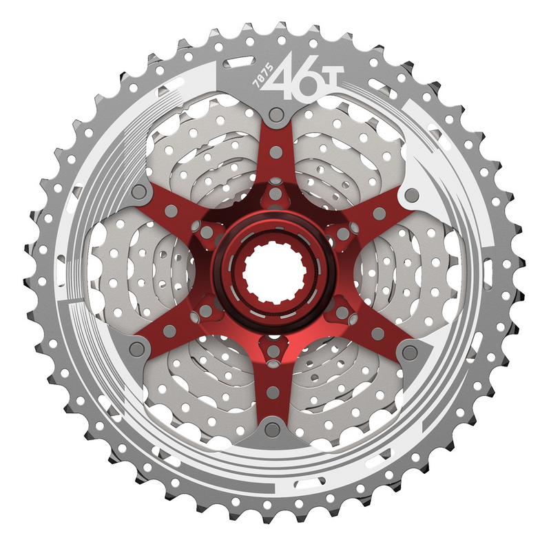 Load image into Gallery viewer, SunRace csmx3 10 speed cassette 11-42t. zilver metallic