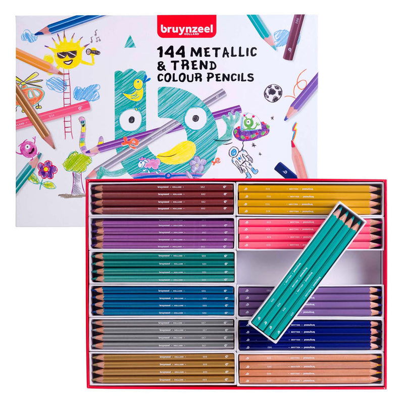 Load image into Gallery viewer, Bruynzeel mega kleurpotlodenset metallic trendkleuren
