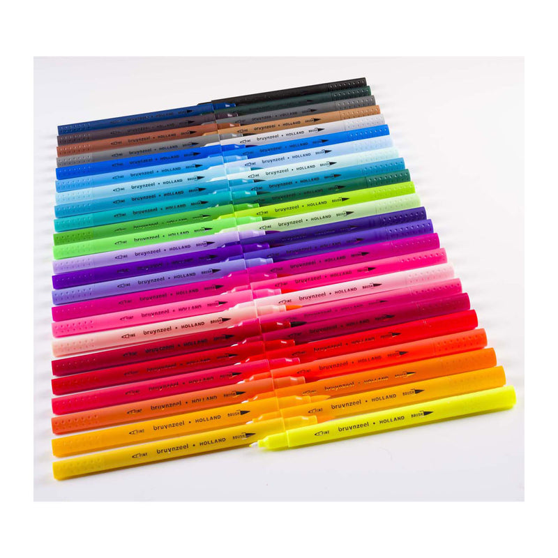 Cargue la imagen en el visor de la galería, Bruynzeel creatives fineliner brushpen set 48 kleuren